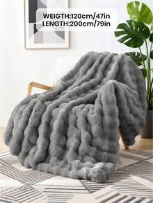 1pc Solid Colour Plush Blanket Plush Blanket, Multi-Color Options, Soft Warm Faux Fur Luxury Style Throw For Multi-Purpose Use In Living Room, Bedroom And Sofa, Fluffy Long Plush Blanket, Soft And Comfortable Couches Blankets, Autumn Decor, Room Decor, Back To School, School Supplies - Multicolor - View 25