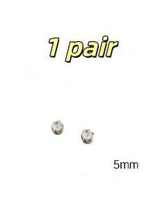 1对男士磁性耳环，无需耳洞，立方氧化锆耳钉夹式耳环 - 彩色 - 查看 9