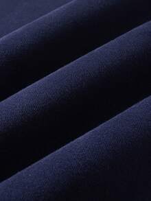 بلوفر هودي رجالي بفتحات جانبية وأساور مرنة، قطعة مريحة وناعمة، تصميم أنيق لعلامة تجارية أمريكية للخريف - أزرق بحري - مشاهدة 6