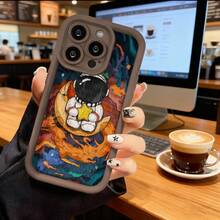 Funda de Teléfono Astronauta Espacial con Estrella y Fondo Cósmico para  14 Pro Max  13 Pro  12  Galaxy S23 S22 S21 Protector de Teléfono Funda de Pareja Regalo para Él Ella San Valentín Regalo de Cumpleaños - Café integral - Ver 2