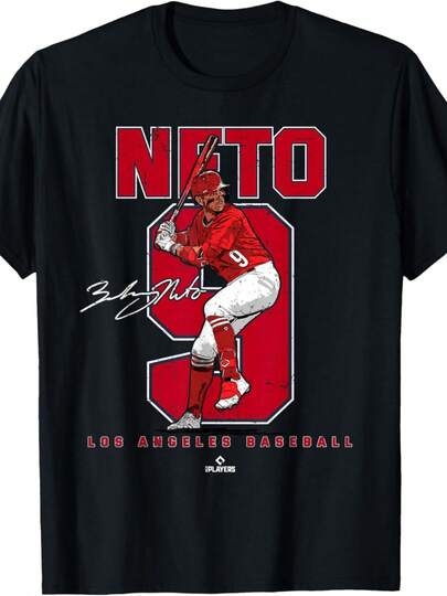 Ballpark MVP Number And Portrait Zach Neto Los Angeles MLBPA T-Shirt, Small