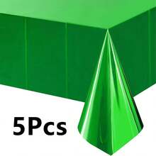 5pcs/Pack Disposable Rectangle PE Solid Color Tablecloths, 137cm X 274cm, Waterproof Grease-Proof Tableware For Birthday Party Decor - 54*108inch - View 21