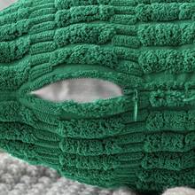 MIULEE Pack Of 2 Christmas Green Corduroy Decorative Euro Sham Pillow Covers 24x24 Inch Soft Boho Striped Throw Pillow Covers Modern Farmhouse Home Decor For Sofa Living Room Couch Bed,2224inchx24inchPackof2 - 2224英寸x24英寸,2個裝 - 查看 6