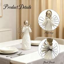 Christmas Angel Figurine With Star - Festive Home Decor, Sentimental Sculpture For Holiday Gifting And Seasonal Aesthetic,Halloween And Christmas Decorations - White - View 4