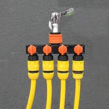 4-Way Garden Hose Splitter, Outdoor Faucet Hose Connector With 4 Independent Valves, Suitable For Lawn Irrigation, Hose Pipe Faucet Adapter - Multicolor - View 7
