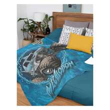 Monster Jam Megalodon Shark Monster Truck Soft Fleece Plush Throw Blanket, Soft Flannel Blanket - Multiple Sizes, Cozy Must-Have - Nhiều màu - Xem 2