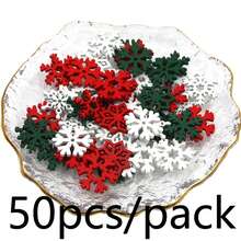 (50 piezas) Copos de nieve navideños, piezas de madera multicolores, formas mixtas, copos de nieve de madera, adornos navideños, colgantes, - Multicolor - Ver 11