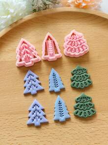 Christmas Tree Series Polymer Clay Cutter - Holiday Party Kit For Jewelry Making, Plastic, Festive Crafting Supplies, Christmas Decorations, Christmas Cookie Cutter, Gingerbread Cutter, Gingerbread Mold, Cookie Cutter, Christmas Craft Supplies, Christmas