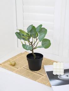 1 Piece Artificial Green Plant Potted Decoration, Suitable For All Seasons, Indoor And Outdoor Home, Garden, Courtyard, Party Atmosphere Decoration, Suitable For Living Room, Windowsill, Fireplace And Other Green Decoration. - Green - View 7