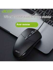 Acer Wired Mouse, Portable Office Mouse, Home/Business/Gaming Lightweight Silent Mouse, USB Plug And Play, Suitable For Laptop/Desktop, Black, M119 - Black - View 10