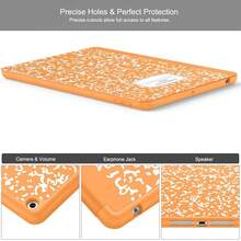 Case For IPad 9th Generation 2021/8th Gen 2020/7th Gen 2019 With Pencil Holder - Premium Shockproof Case With Soft TPU Back Cover & Auto Sleep/Wake For IPad 10.2 Inch, Book Citrus,B-BookCitrus - B-bookCitrus - View 4