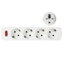 CILIA 1/2 Packs 4-1 European Standard Socket, 4 Schuko Sockets, No Cable, With Switch, Child Protection, Space-Saving, Suitable For Use In Home, Kitchen And Office