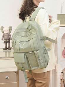 Korean-Style Cute Japanese Campus Backpack For Girls: Large Capacity Laptop Backpack New Korean-Style Fresh Fashion Campus Backpack For Junior High Girls Versatile Casual Backpack For High School Students Lightweight Travel Backpack For Hiking & Travel Stylish High School Backpack & Laptop Case - 彩色 - 查看 8