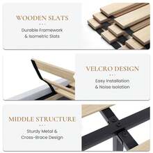 SHA CERLIN Twin/Full/Queen Upholstered Size Bed Frame With LED Lights, Adjustable Velvet Headboard With Wavy Design, Noise Free, Wooden Slats Platform Bed, Easy Assembly, No Box Spring Needed, White - 查看 6