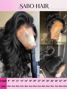 200% Density 24 Inch Natural Black Color 13x4 13x6 HD Transparent Lace Front Wigs Pre Plucked Hairline Wigs 24 Inch Glueless Body Wave Human Blended Hair Women's Fashion Wig Suitable For Daily Wear Or Gatherings - Natural & Black - View 17