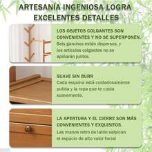 Rack Organizador Ropa Perchero Piso Multiusos Con 2 Cajones - Marrón - Ver 7