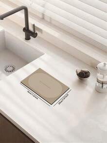 1pc Silica Gel Kitchen Floor Mat With Geometric Pattern Of Concentric Circular Lines, Minimalist Style Kitchen Rug Bathroom Decor - Multicolor - View 17