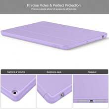 Case For IPad 9th Generation 2021/8th Gen 2020/7th Gen 2019 With Pencil Holder - Premium Shockproof Case With Soft TPU Back Cover & Auto Sleep/Wake For IPad 10.2 Inch, Lilac,Z-Lilac - Z-lilac - View 4