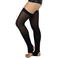 ToBeInStyle Women's Fashion Dimond Net Thigh High Footless Novelty Leg Warmer Hosiery,OneSize,WesternOpaqueStirrup-Black - WesternOpaqueStirrup-黑色 - 查看 3