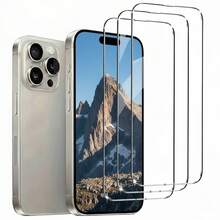 3 sztuki hartowanej folii ochronnej HD na ekran, kompatybilnej z telefonami 16/16Pro/16Plus/16Promax/17/17pro/17Air/17promax, niezbędnej do ochrony ekranu, do codziennego użytku, do biura i domu, do codziennego użytku, do telefonu, do biura, do akcesoriów, do telefonu, wodoodporna, odporna na wstrząsy, odporna na upadki, odporna na zarysowania - Przezroczysty - Zobacz 14