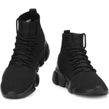 Women's Slip-On Tennis Walking Sneakers, Lightweight Breathable Comfort Gym And Work, Stylish Trainers, 2025 - 056all Black - View 3