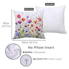 1 Stück 17,7*17,7 Zoll (45*45 cm)/19,69*19,69 Zoll (50*50 cm)/15,75*15,75 Zoll (40*40 cm) Tintendruck Blumenmuster Polyester Kissenbezug [einseitig Muster], Heimdekoration Kissenbezug für Bett, Sofa, Auto, geeignet für täglichen Gebrauch oder hochwertige minimalistische Selbstnutzung, Wohnzimmer, Schlafzimmer [ohne Kissenfüllung] - Verschiedenfarbig - Übersicht 14