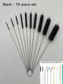 10-Piece Multi-Functional Cleaning Brush Set, No Dead Angle Cup Brush Suitable For Water Cups, Kettles, Teapots, Cups, And Blender Cleaning Brush. Multi-Functional Long-Handled Silicone Cup And Bottle Brush.