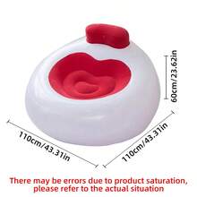 1 pieza Sofá inflable para exteriores, silla de camping para niños, sofá perezoso portátil y fácil de almacenar, asiento de terciopelo rojo adecuado para ocio al aire libre - Rojo - Ver 3