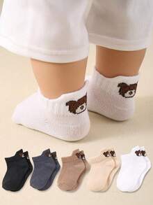 10 双装婴儿短袜，带后跟，带有凸起设计和迷人小熊印花，适合 0 - 3 岁婴儿，男女通用动物图案长筒袜，舒适透气，无束缚，适合日常穿着，适合 0-36 个月，适合所有季节室内外穿着，婴儿袜，新生儿袜，幼儿袜，长筒袜，防滑袜，婴儿洗澡礼物，圣诞礼物，新生儿必需品 - 彩色 - 查看 13