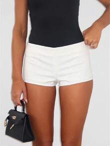Y2k Micro Mini Shorts For Women Low Rise Booty Shorts Hot Pants Cute Going Out Bottoms Party Club Streetwear - trắng - Xem 1