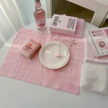 1件/6件装韩式ins风格子波点餐巾，营造氛围的桌面软装，用途广泛，可用于用餐、摄影、防尘