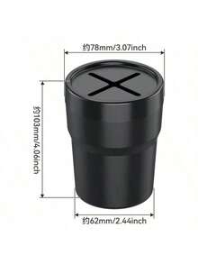 1pc Car Coin Storage Box, Multifunctional Car Mini Trash Can With Lid, Can Be Used As Desktop Organizer, Ashtray, Storage Box, Car Cup Holder. Suitable For Car Garbage Collection.