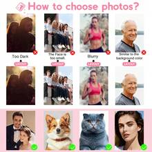 照片定制数字油画 DIY 数字涂色 可定制纪念品 带宠物 家人 朋友 情侣图像 适合家居装饰 婚礼礼物 24 色，图形打印 - 彩色 - 查看 15