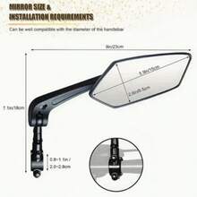 1 Pair (Left+Right) Bicycle Rearview Mirror, Bicycle Handle Rearview Mirror Rotating Rearview Mirror Glass Lens, Bicycle Rearview Mirror - Nhiều màu - Xem 6