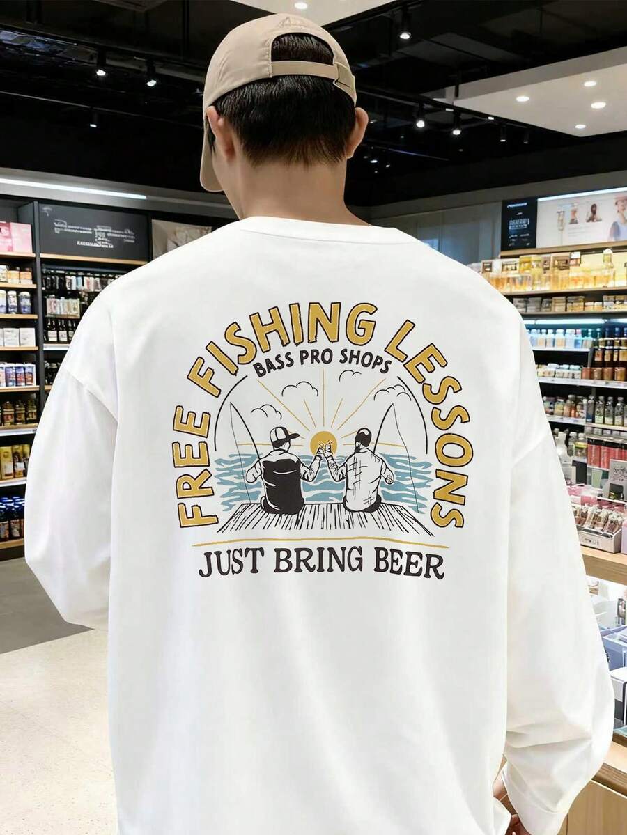 Unisex T-Shirts For Men, Short Sleeves, Short Sleeve T-Shirts, Spring Clothes, Summer Clothes, Clothes, Tops, Loose Fit, Big Silhouette, Graphic Print, Design, Gift, Present, Street, Spring, Summer, Autumn, Winter, Men's - White - View 1