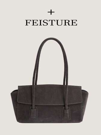 1個 フェイスチャー スエード マット 無地 大容量 脇下 ワンショルダーバッグ、ウィングデザインのファッショナブルなハンドバッグ、日常外出、デート、通勤に適しています