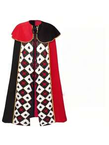 Adult "Queen Of Hearts" Cosplay Cape, Suitable For Carnival, Party, Stage Performance, Photography Events, Also An Ideal Valentine's Day Gift - Multicolor - View 9