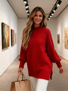 New Women's Autumn-Winter Solid Color Printed Sweatshirt - Fashionable Minimalist V-Neck Contrast Color Design, Long-Sleeve Top. Women's Winter Sweatshirt, New Women's Long-Sleeve Sweatshirt, Women's Winter Base Layer/Inner Wear. Women's Daily Casual Sweatshirt, Ultra-Soft Sweatshirt, Women's Winter Essential Sweatshirt. Halloween Vibe Sweatshirt, Perfect For Halloween Casual Outer Wear. - 紅色 - 查看 1