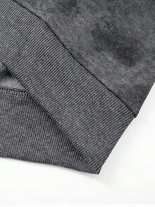 Men's Casual Hooded Sweatshirt With Drawstring, Loose Fit, Full Zip Design, Kangaroo Pocket, Grey Tie Dye Pattern, Regular Length, Suitable For Everyday Casual Wear, Spring/Autumn