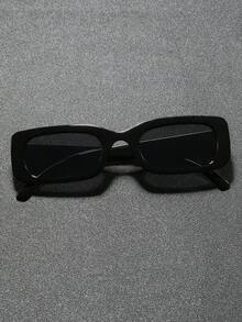 1副男士黑色塑料经典方形全框手工钉十字架奢华水钻优雅美学時尚眼鏡，基础款时尚眼镜，适合日常生活、驾驶、派对、度假、约会、酒吧、外出、骑行、派对配饰 - 彩色 - 查看 3