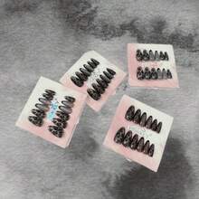 uñas postizas de presion - producto de alta durabilidad - Negro - Ver 5
