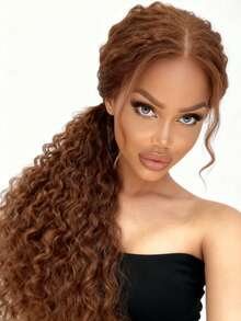Ginger Orange Kinky Curly Closure Wig Put On And Go Glueless Wigs Human Hair 13x4 HD Lace Front Wigs Human Hair Pre Plucked With Baby Hair Ready To Wear Deep Wave Lace Frontal Wigs For Women Beginner Friendly - SG.Orange - Xem 6