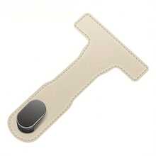 1pc Fit Car Co-Pilot Glove Box Hook - Heavy-Duty PU Leather Organizer With Adjustable Strap, Secure Snap Closure For Multiple Vehicles, Organize Bags & Items While Driving