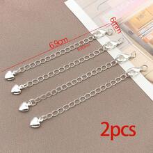 2件装手链延长链，黄铜金属星星、爱心、海豚造型吊坠延长链，适用于珠宝制作、项链、手链DIY工艺品