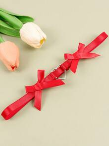 1 件装甜美头带哥特流苏腿链蝴蝶结大腿环节日装饰吊袜带弹性大腿身体链女士 - 紅色 - 查看 8