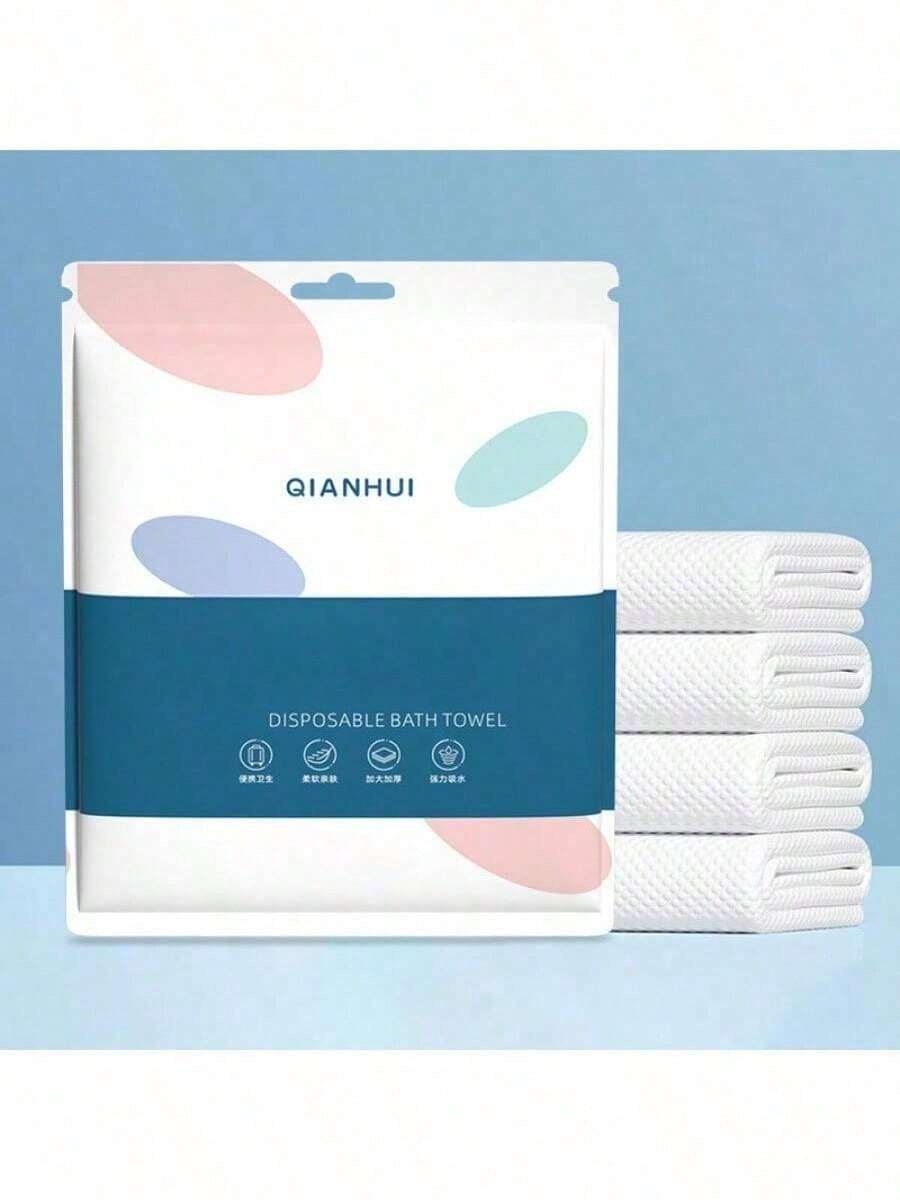 Disposable Compressed Towels- Pocket-Sized Expandable Towels For Gym, Travel & Emergency Kit, Ultra Absorbent & Quick-Dry Fabric - White - View 1