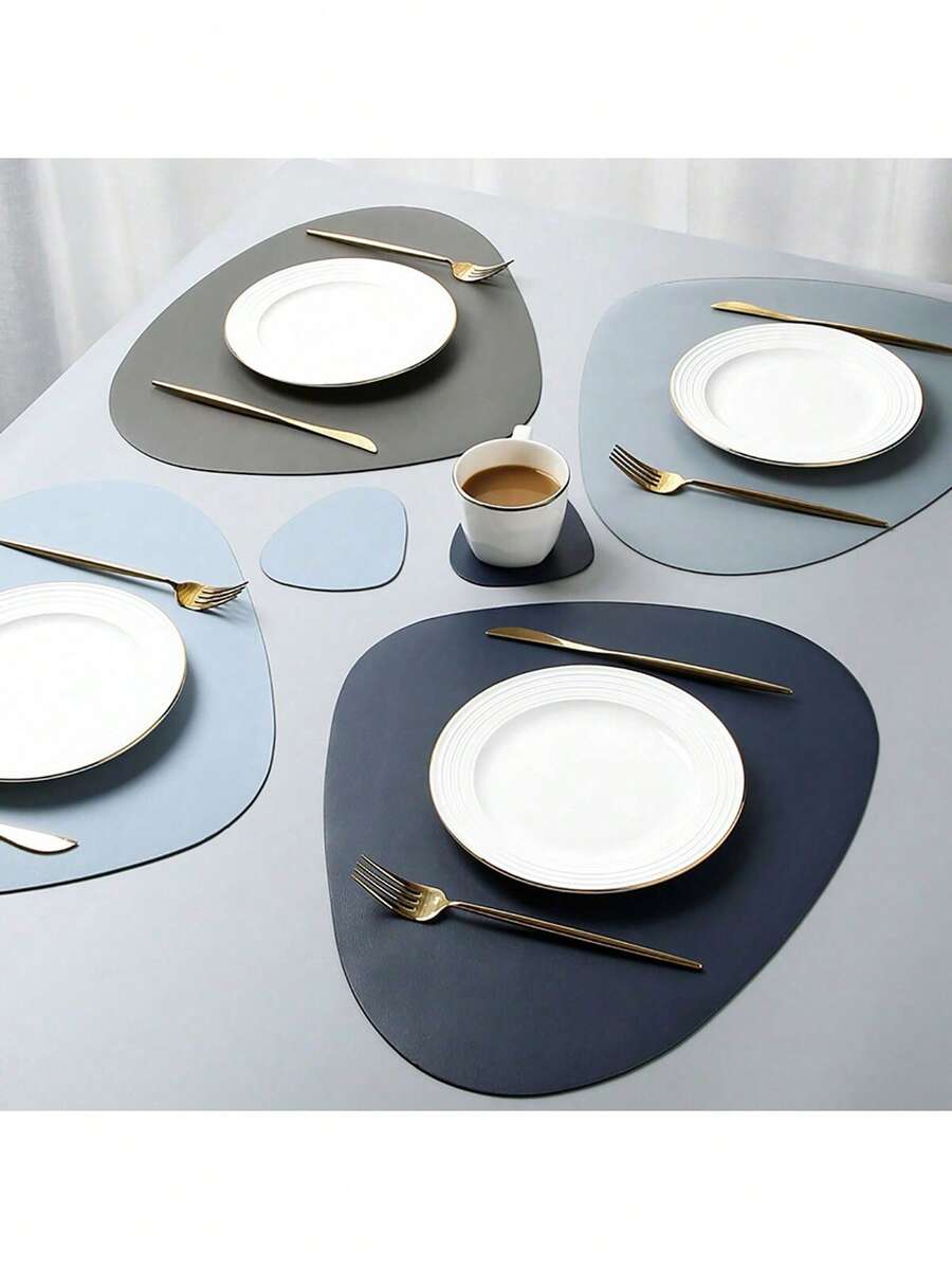 Best-Selling Asymmetric PU Waterproof, Oil-Resistant, Heat-Resistant Placemat, Dining Mat, Bowl Mat - Multicolor - View 1