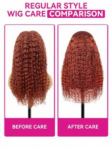 ISEE 真人发假发，无需任何处理，即可佩戴。升级版水波纹红棕色，未经加工的真人发丝，自然发际线，无胶6*4透明蕾丝假发，预先拔毛和修剪，16-28英寸，180%密度，丝滑自然发际线，日常佩戴，适合初学者，度假休闲，活力满满，旅行必备。 - S33 - 查看 7