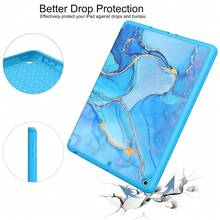 Case For IPad 9th Generation 2021/8th Gen 2020/7th Gen 2019 With Pencil Holder - Premium Shockproof Case With Soft TPU Back Cover & Auto Sleep/Wake For IPad 10.2 Inch, Sky Blue Marble,P-SkyBlueMarble - P-天藍色大理石 - 查看 6