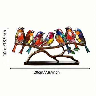 1 件创意亚克力桌面装饰品 - 1/2/3/4/5/6 只小鸟家居装饰 - 节日派对装饰礼品，送给家人和朋友。送给自己也是不错的选择，适合卧室桌面、客厅、办公室等场所。